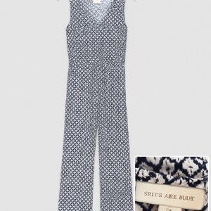 Skies Are Blue Black and White Patterned Jumpsuit